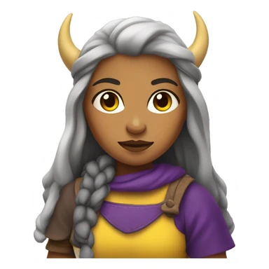 Latina Viking girl in purple and yellow sticker