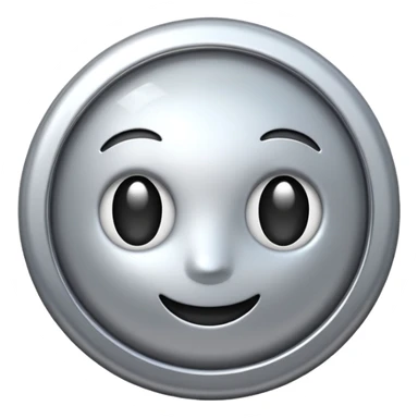 Silver chrome sparkle emoji, iOS emoji style, minimal shape, glossy metallic shine, clean background, smooth lighting sticker