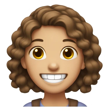 Girl with brown hair laughing so much sticker