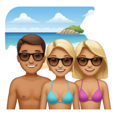 3 persons going on holiday vacation, group travel sticker