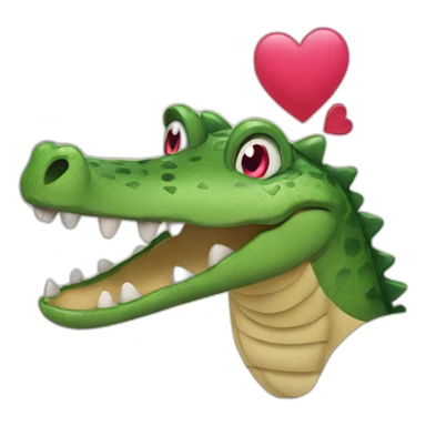 crocodile with hearts instead of eyes sticker