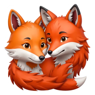The gray wolf and the red fox embrace each other. sticker
