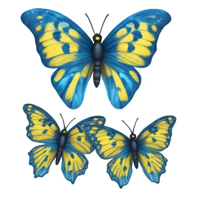 Blue butterfly and yellow butterfly  sticker