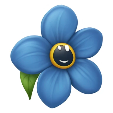 blue happy flower sticker