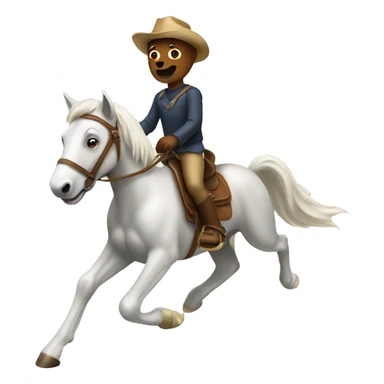 Dog riding horse sticker