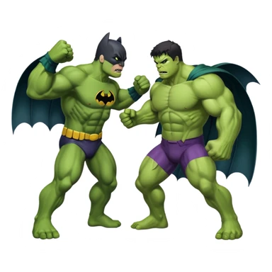 Bat man and hulk fighting sticker