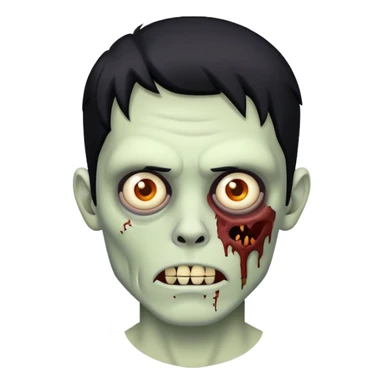 guy zombie with black hair sticker