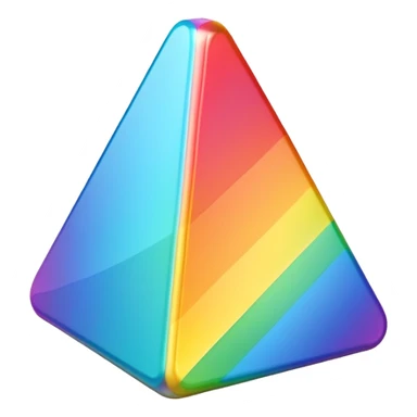 A 3d, not to detailed rainbow prismatic triangular prism. sticker