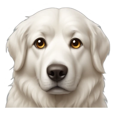 pyrenees dog with brown spot on left eye sticker