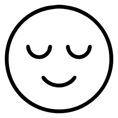 esthetic emoji, clear line style, fine contours, peaceful expression sticker
