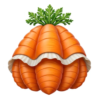 Create an emoji that is half carrot half sea shell sticker