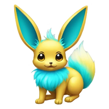 Shiny Colorful Yellow Cyan Electric Mouse Eevee sticker