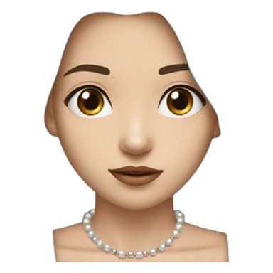24 years old girl looking weary with white complexion and straight hair around armpit length with brown hair with silver and pearl chain necklace another layer of silver chain necklace sticker