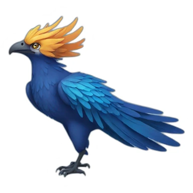 Blue phoenix with mouth closed sticker