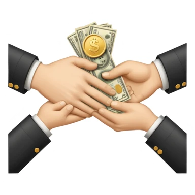 Handshake + money icon sticker