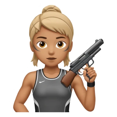 athlete with gun shooting, in Olympics sticker