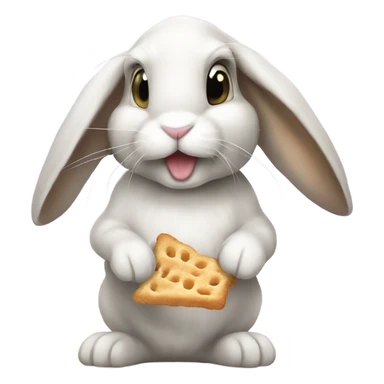 Lop Bunny eating snack sticker