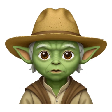Yoda cu pălărie de cowboy sticker