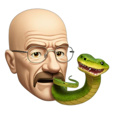 Walter white biting a snake sticker