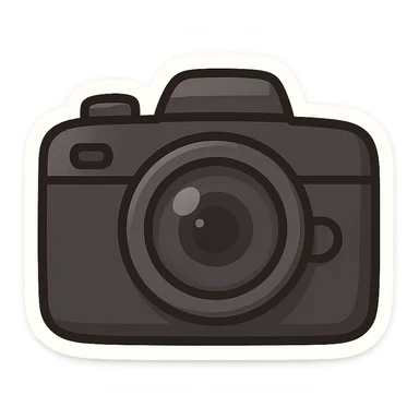 simple black camera sticker