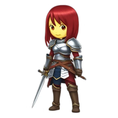 Erza scarlet en armure de armure sticker