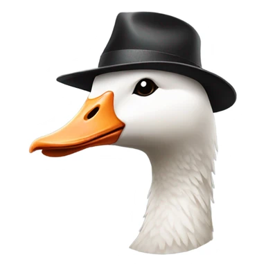 goose with a hat sticker
