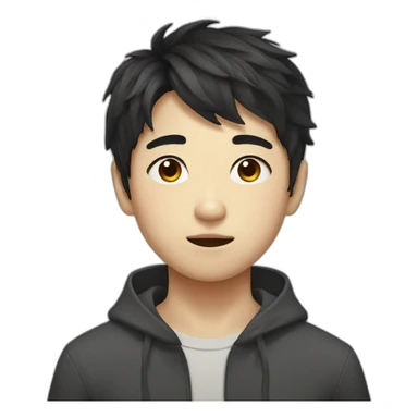 Korean boy with slightly messy dark hair sticker