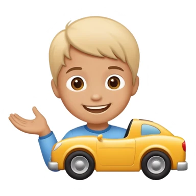 child playing with toy cars sticker