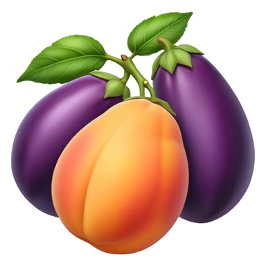 Peaches and eggplants sticker