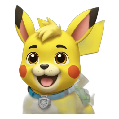 pikachu in paw patrol sticker
