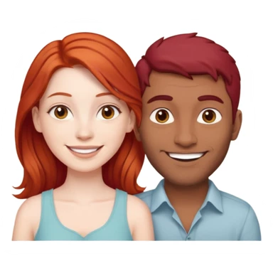 White red hair girl and brown indian guy couples sticker