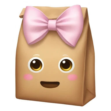 Brown bag with pastel cream bow sticker