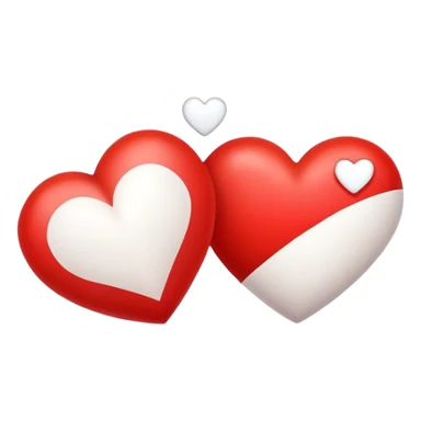 Make me emoji with a red heart and white hard with percentage that 
show 25% red heart and 75% white heart sticker
