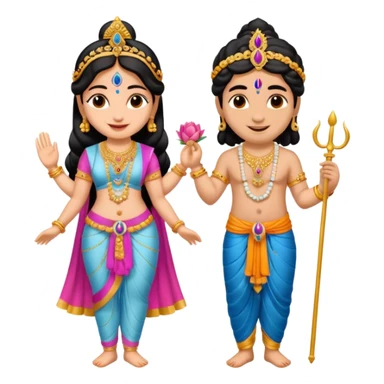 Krishna and Radha cute standing together with fuet sticker