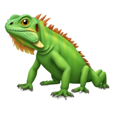 Iguana diabólica con pulgares ariba sticker