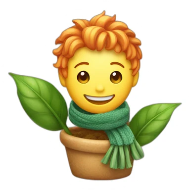 happy ginger plant with scarf sticker