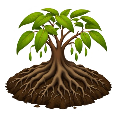 soil organic carbon with mangroves dropping leaves onto soil to rot sticker