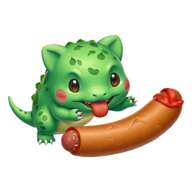 bulbasaur eating sausage sticker