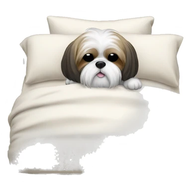 shih tzu sleep an bed sticker
