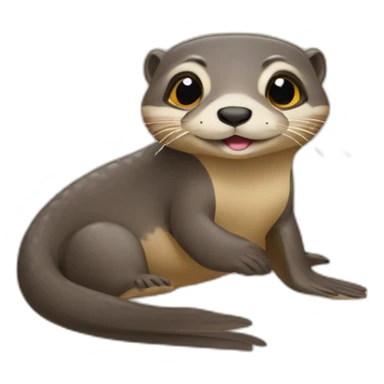 Loutre sur tortue sticker