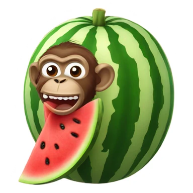 Monkey watermelon sticker