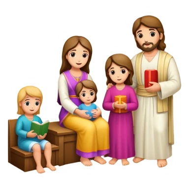 Devotional Christ with family in house sticker
