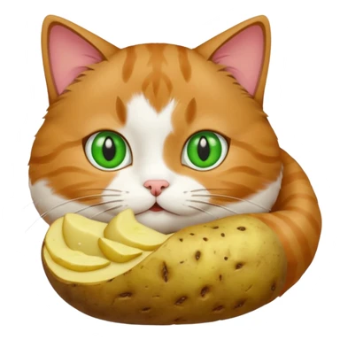 Cat eating a potato  sticker