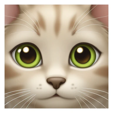 Brown rag doll kitten face with green eyes sticker
