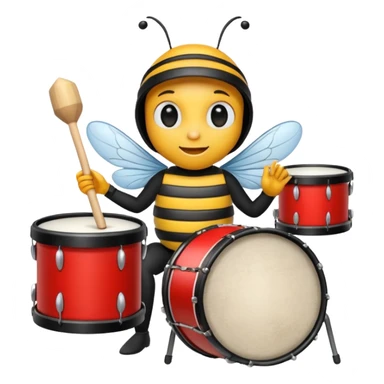 drum player bee sticker