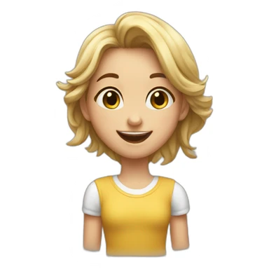 the girl is delighted, rejoices, stands upright sticker