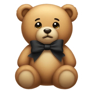 Teddy Bear with a cute black bow sticker