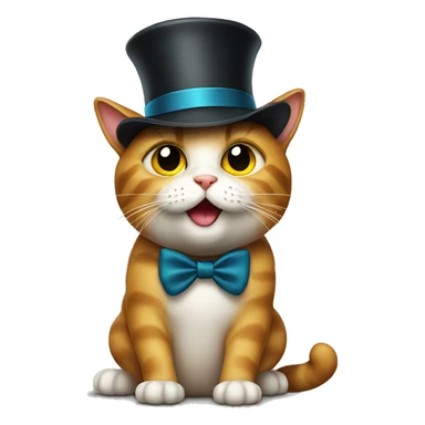 Cat with tophat sticker