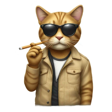 Cool cat smoking a cigarette  sticker