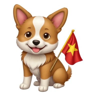 Chien portant un drapeau du Vietnam  sticker